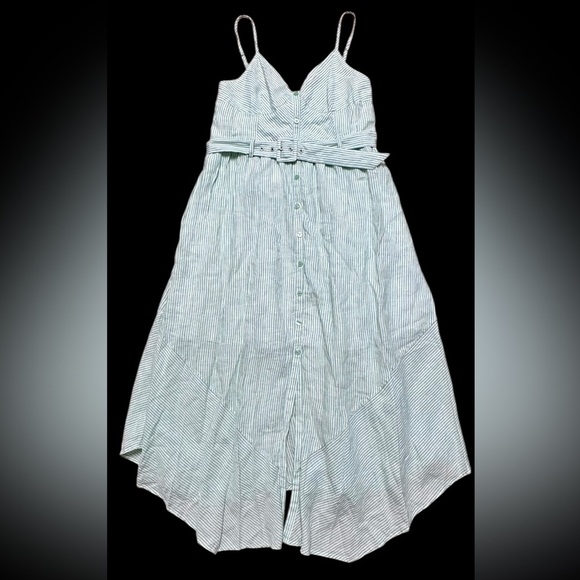 Jonathan Simkhai Sz L Dress Leighton Linen midi Sundress Designer Luxury Preppy - Picture 7 of 10